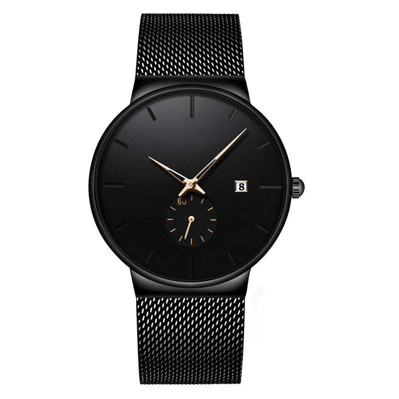 ⌚PROMO LIMITÉE -50%✨Montre Homme Minimaliste – Quartz, Acier Inoxydable, Étanche 30m, Verre Minéral, 40mm, 72g