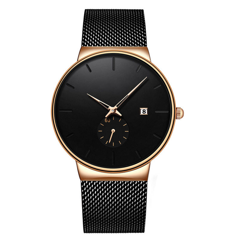 ⌚PROMO LIMITÉE -50%✨Montre Homme Minimaliste – Quartz, Acier Inoxydable, Étanche 30m, Verre Minéral, 40mm, 72g