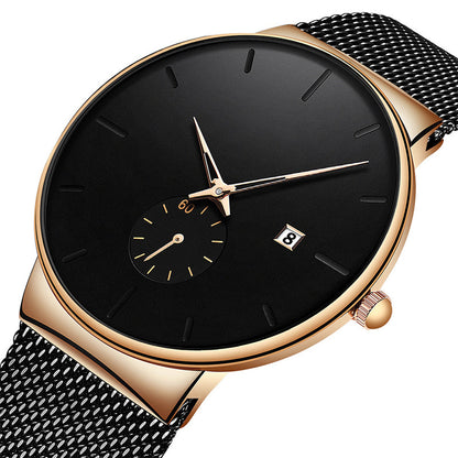 ⌚PROMO LIMITÉE -50%✨Montre Homme Minimaliste – Quartz, Acier Inoxydable, Étanche 30m, Verre Minéral, 40mm, 72g