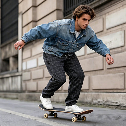 👖 Pantalon à carreaux à cordon de serrage pour homme, grande taille 🌿