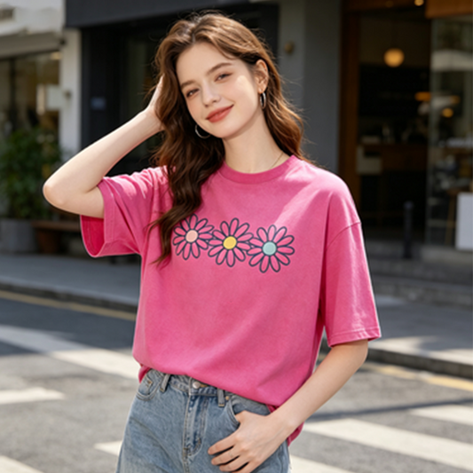 👕 T-shirt à motif marguerite pour femme 🌼