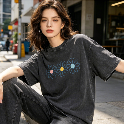 👕 T-shirt à motif marguerite pour femme 🌼