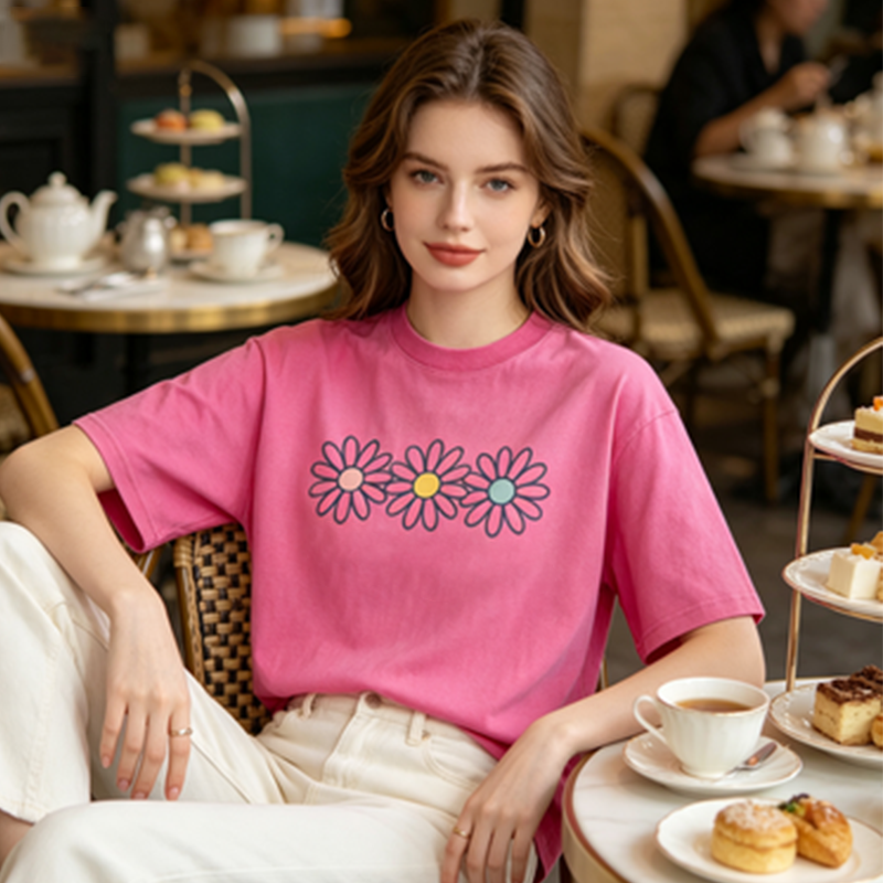 👕 T-shirt à motif marguerite pour femme 🌼