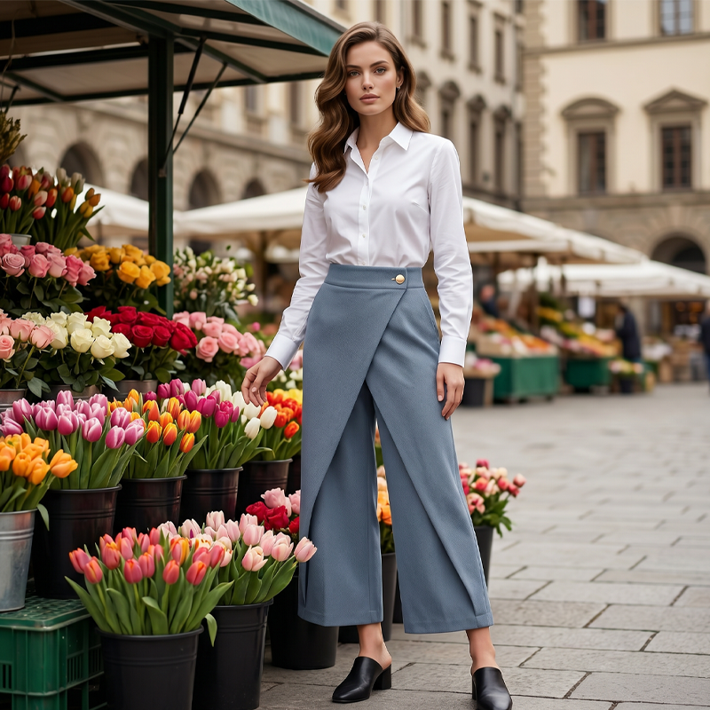 👖 Pantalon court décontracté en patchwork pour femme – Tendance, léger & parfait pour l'été 🌸