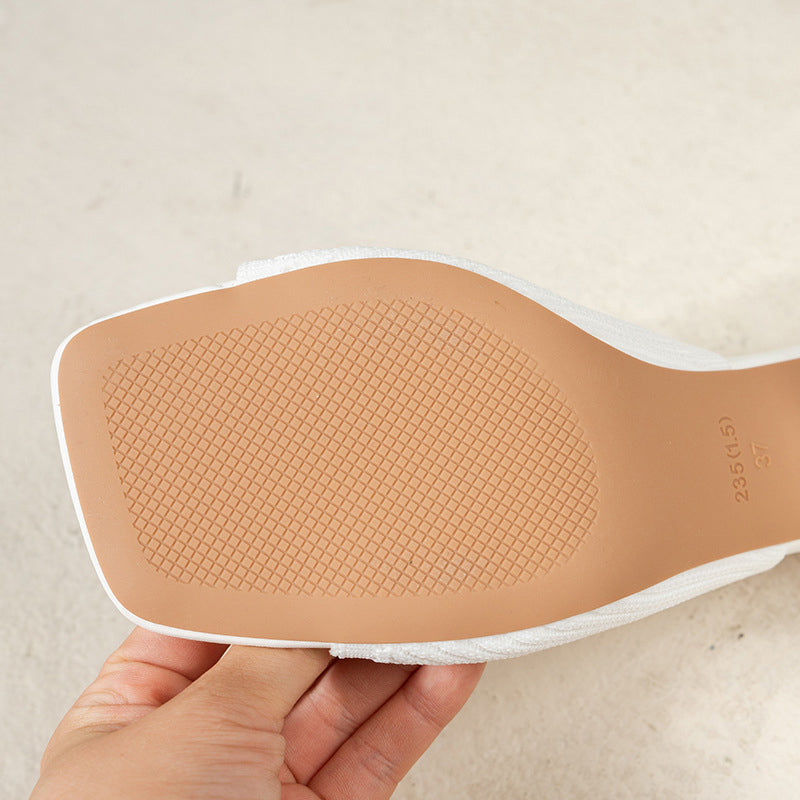 📢40 % DE RÉDUCTION ! ⏰Sandales à talons épais et bout carré en maille pour femme 👡