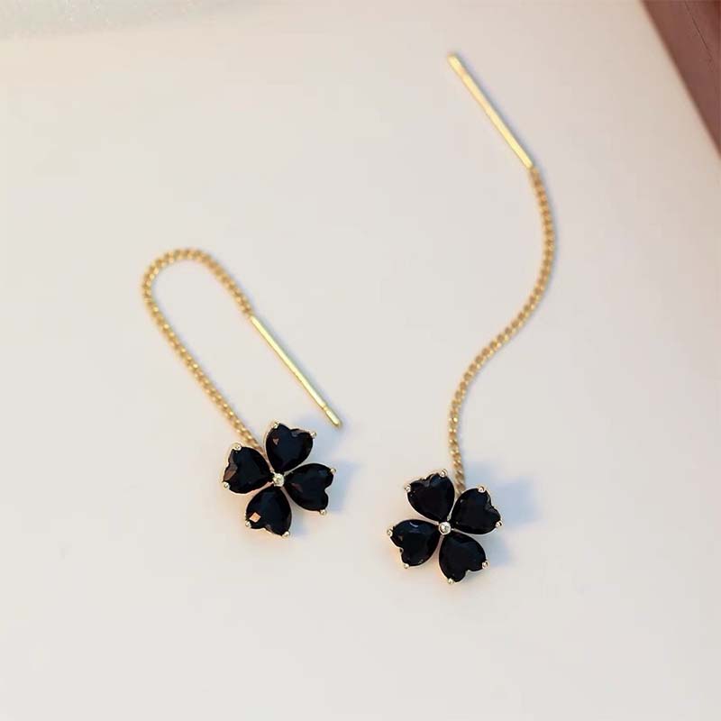 ✨Boucles d'Oreilles Fil Trèfle à Quatre Feuilles Élégantes