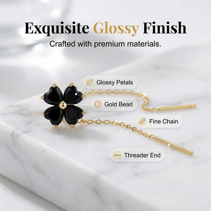 ✨Boucles d'Oreilles Fil Trèfle à Quatre Feuilles Élégantes