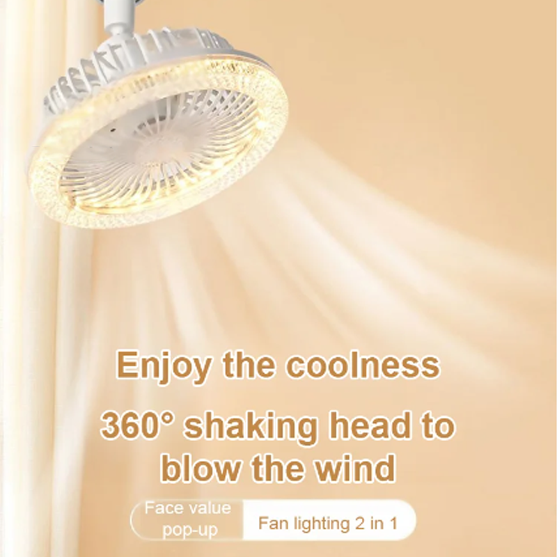 🌀 Ventilateur de plafond rotatif à 360° 💡 E27 avec télécommande – Double fonction lampe + ventilateur, silencieux & économique – idéal pour chambre, salon ou cuisine ❄️
