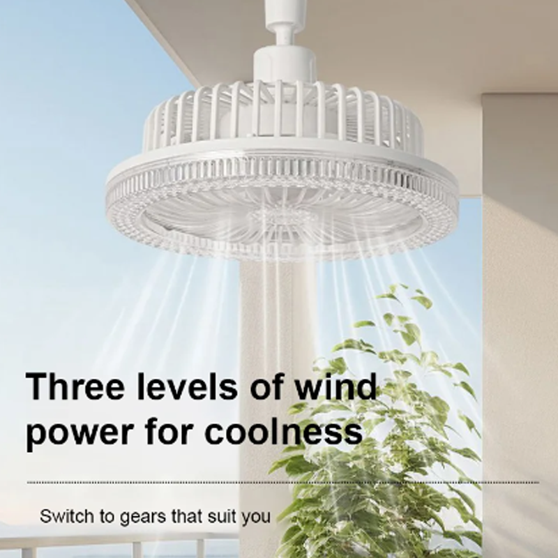 🌀 Ventilateur de plafond rotatif à 360° 💡 E27 avec télécommande – Double fonction lampe + ventilateur, silencieux & économique – idéal pour chambre, salon ou cuisine ❄️