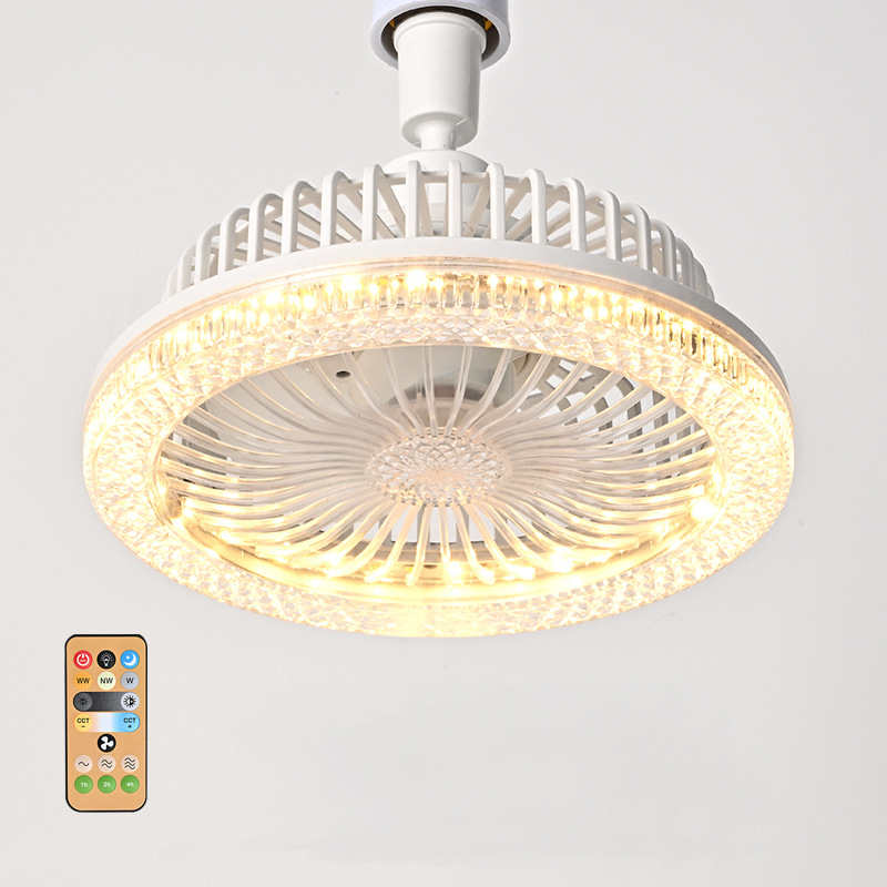 🌀 Ventilateur de plafond rotatif à 360° 💡 E27 avec télécommande – Double fonction lampe + ventilateur, silencieux & économique – idéal pour chambre, salon ou cuisine ❄️