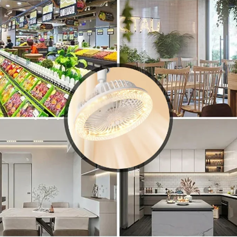 🌀 Ventilateur de plafond rotatif à 360° 💡 E27 avec télécommande – Double fonction lampe + ventilateur, silencieux & économique – idéal pour chambre, salon ou cuisine ❄️