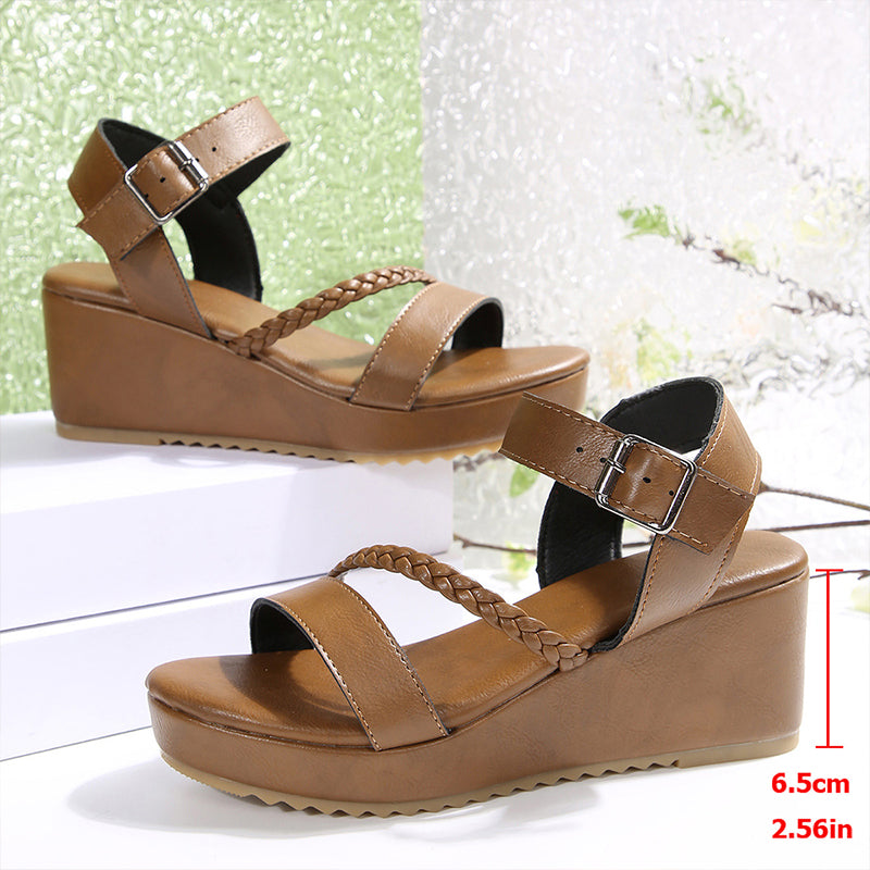 👡 Sandales compensées à lanières tressées pour femme 🌼