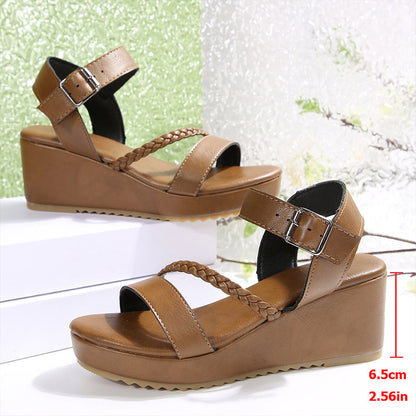 👡 Sandales compensées à lanières tressées pour femme 🌼