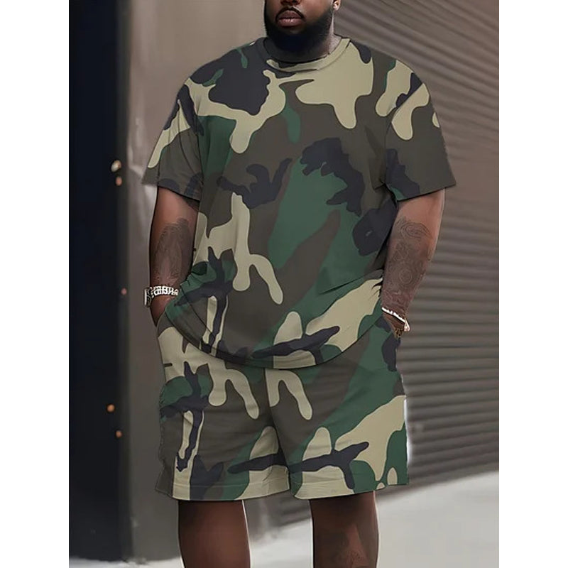 🎽 50% DE RÉDUCTION 🔥 Set sport homme imprimé militaire – T-shirt & short coordonnés – Confortable, respirant & style urbain – parfait pour le sport, les loisirs ou les journées chaudes 🌿