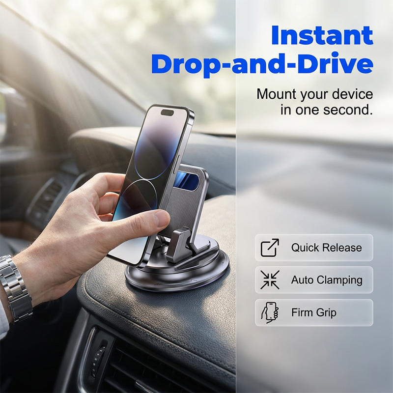 📱 PROMO LIMITÉE 50% DE RÉDUCTION ! 🚗 Support Téléphone Voiture Rotatif pour Tableau de Bord – Installation Rapide, Antidérapant & 360° Réglable ⚡