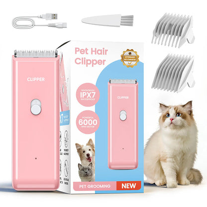 🐾✂️ PROMO FLASH 55% ! Tondeuse Animaux Silencieuse & Sans Fil – Lame Céramique, Étanche IPX7, Autonomie 90 min, Charge USB 🔋