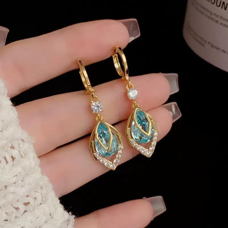 🔥Nouveautés 2026 et promotions exceptionnelles🔥Boucles d'oreilles créoles pendantes bleu ciel