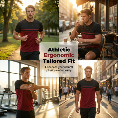 👕🔥 PROMO FLASH 50% ! T-shirt Homme Color-Block – Col Rond, Tissu Respirant & Léger, Style Décontracté Moderne, Parfait pour Loisirs, Sport & Quotidien ✨