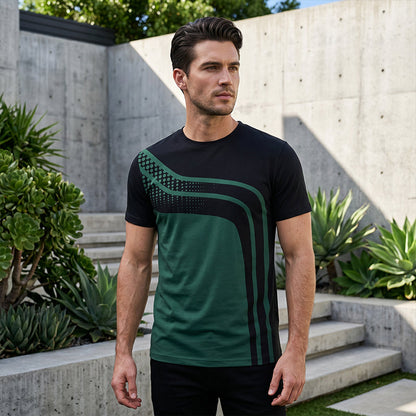 👕🔥 PROMO FLASH 50% ! T-shirt Homme Color-Block – Col Rond, Tissu Respirant & Léger, Style Décontracté Moderne, Parfait pour Loisirs, Sport & Quotidien ✨