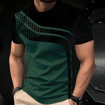 👕🔥 PROMO FLASH 50% ! T-shirt Homme Color-Block – Col Rond, Tissu Respirant & Léger, Style Décontracté Moderne, Parfait pour Loisirs, Sport & Quotidien ✨