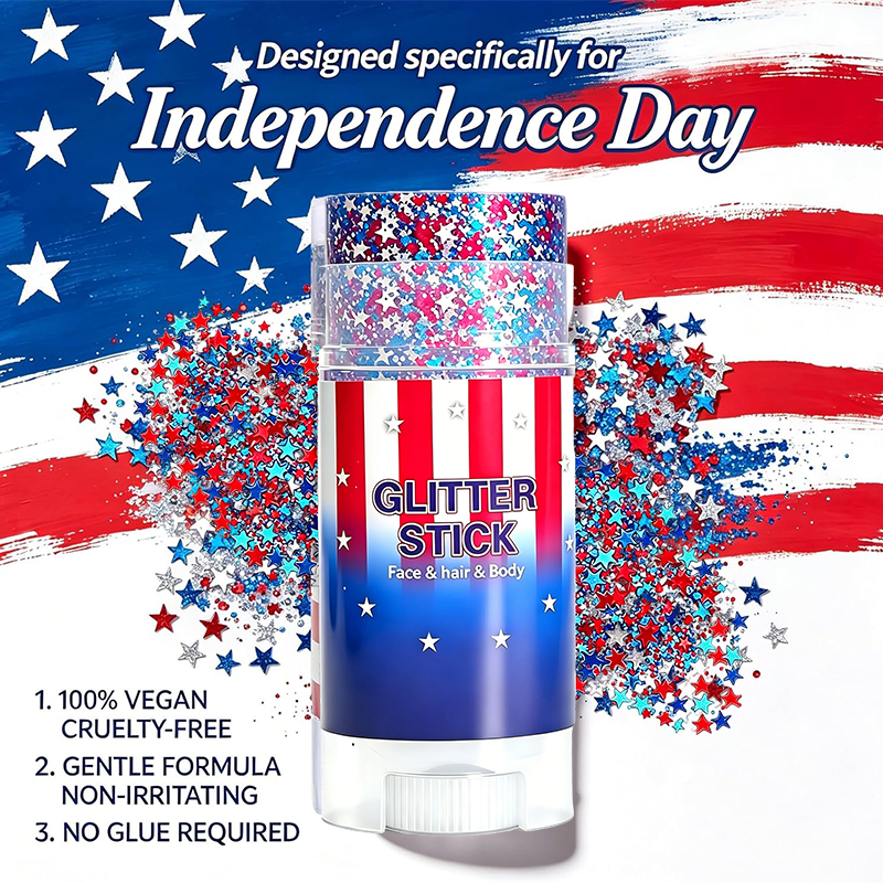 ✨🎆 PROMO FLASH 50% ! Bâton de Paillettes 3D pour Fêtes – Rouge, Blanc, Bleu, Application Facile, Formule Sûre & Lavable 🇫🇷