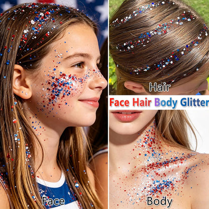 ✨🎆 PROMO FLASH 50% ! Bâton de Paillettes 3D pour Fêtes – Rouge, Blanc, Bleu, Application Facile, Formule Sûre & Lavable 🇫🇷