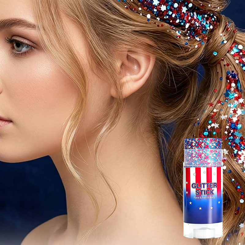 ✨🎆 PROMO FLASH 50% ! Bâton de Paillettes 3D pour Fêtes – Rouge, Blanc, Bleu, Application Facile, Formule Sûre & Lavable 🇫🇷