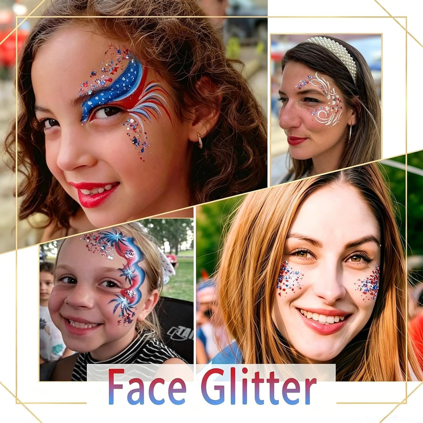 ✨🎆 PROMO FLASH 50% ! Bâton de Paillettes 3D pour Fêtes – Rouge, Blanc, Bleu, Application Facile, Formule Sûre & Lavable 🇫🇷