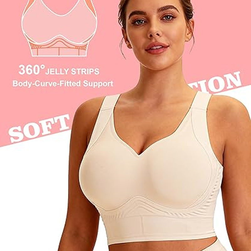👙 PROMO FLASH 58% ! ✨Soutien-gorge sans Coutures à Couverture Totale – Bretelles 3cm, Lissage Dos/Côtés, Bonnets B-F, Rembourrages Amovibles 🍃