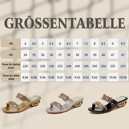 📢⏰ DERNIER JOUR 57% ! Sandales Femme à Strass – Talon Plat 4cm, Ornements Métalliques, Tige PU, Confort & Éclat pour l'Été & le Quotidien 👡