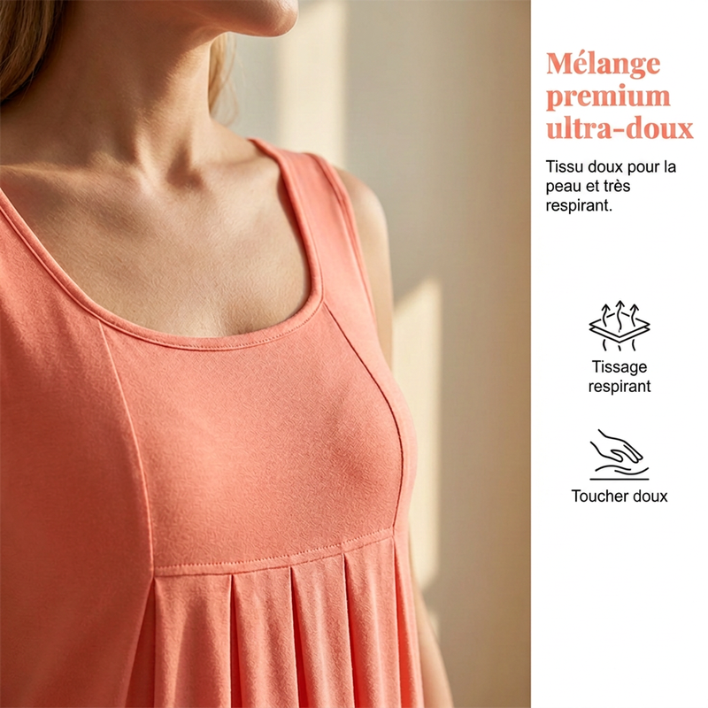 👗 Jupe plissée sans manches, robe débardeur, style décontracté et polyvalent 🌼
