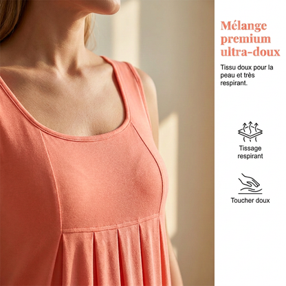 👗 Jupe plissée sans manches, robe débardeur, style décontracté et polyvalent 🌼