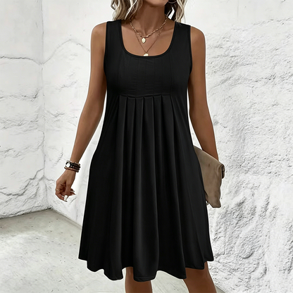 👗 Jupe plissée sans manches, robe débardeur, style décontracté et polyvalent 🌼