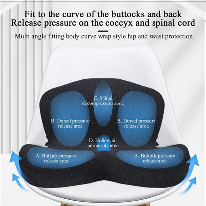 📢📢50 % DE RÉDUCTION !! ⏰ Coussin en Mousse à Mémoire de Forme Respirant – Antidérapant & Soulage le Coccyx 🌬️🍑 【Aujourd'hui Seulement】