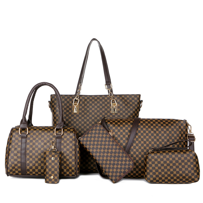 👜 Lot de 6 sacs✨ Cuir PU haut de gamme · Classique, résistant et facile à nettoyer🎒
