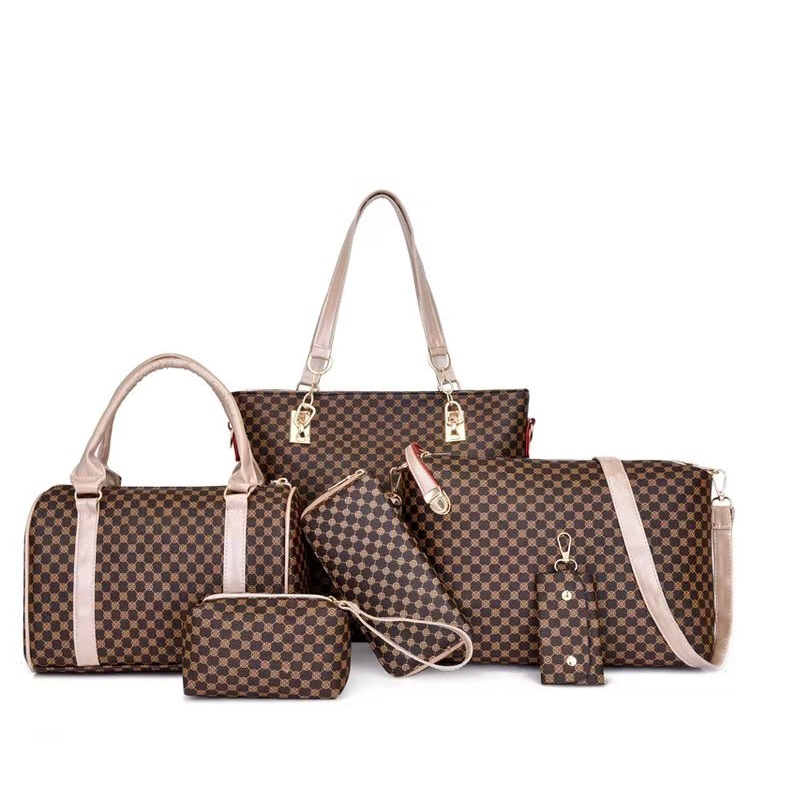 👜 Lot de 6 sacs✨ Cuir PU haut de gamme · Classique, résistant et facile à nettoyer🎒