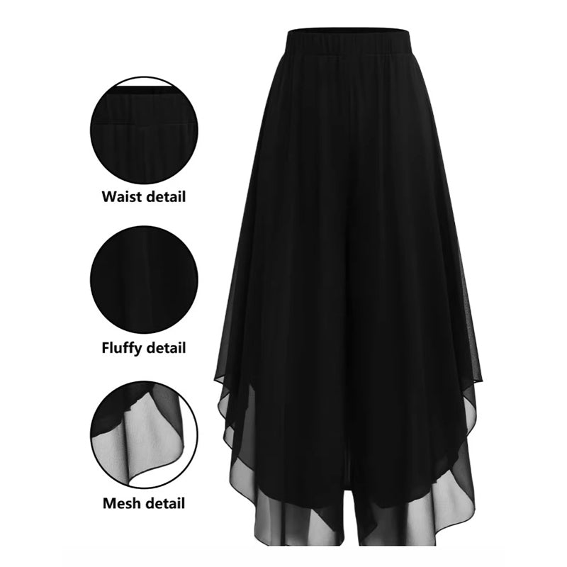 ✨ Pantalon en mousseline à jambes larges pour femme 👖Asymétrique et élégant – Parfait pour le quotidien et les vacances 🌿