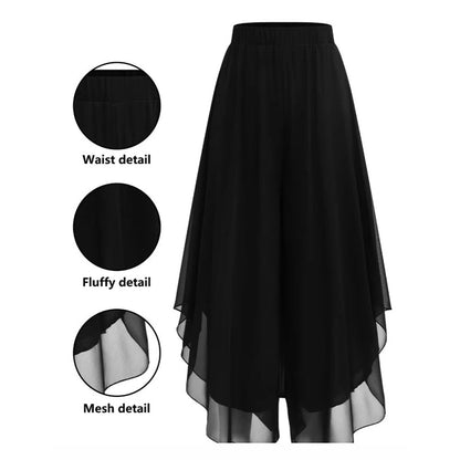 ✨ Pantalon en mousseline à jambes larges pour femme 👖Asymétrique et élégant – Parfait pour le quotidien et les vacances 🌿
