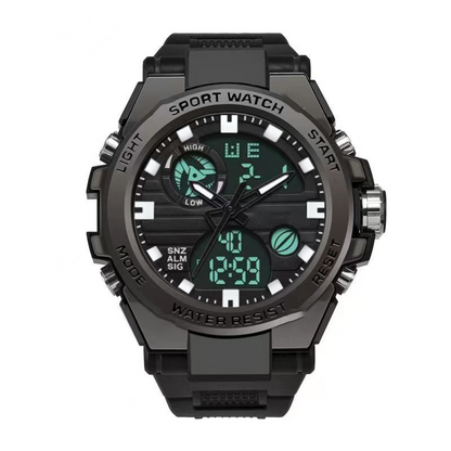 🔥⌚ PROMO FLASH 50% ! Montre Sport Homme Étanche 3ATM – Double Affichage (Analogique+Numérique), Rétroéclairage, Chronographe, Boîtier ABS Antichoc, Bracelet Résine 🌊