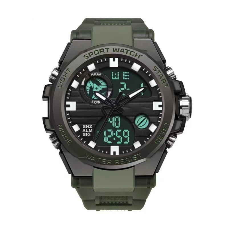 🔥⌚ PROMO FLASH 50% ! Montre Sport Homme Étanche 3ATM – Double Affichage (Analogique+Numérique), Rétroéclairage, Chronographe, Boîtier ABS Antichoc, Bracelet Résine 🌊