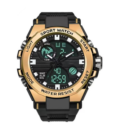 🔥⌚ PROMO FLASH 50% ! Montre Sport Homme Étanche 3ATM – Double Affichage (Analogique+Numérique), Rétroéclairage, Chronographe, Boîtier ABS Antichoc, Bracelet Résine 🌊