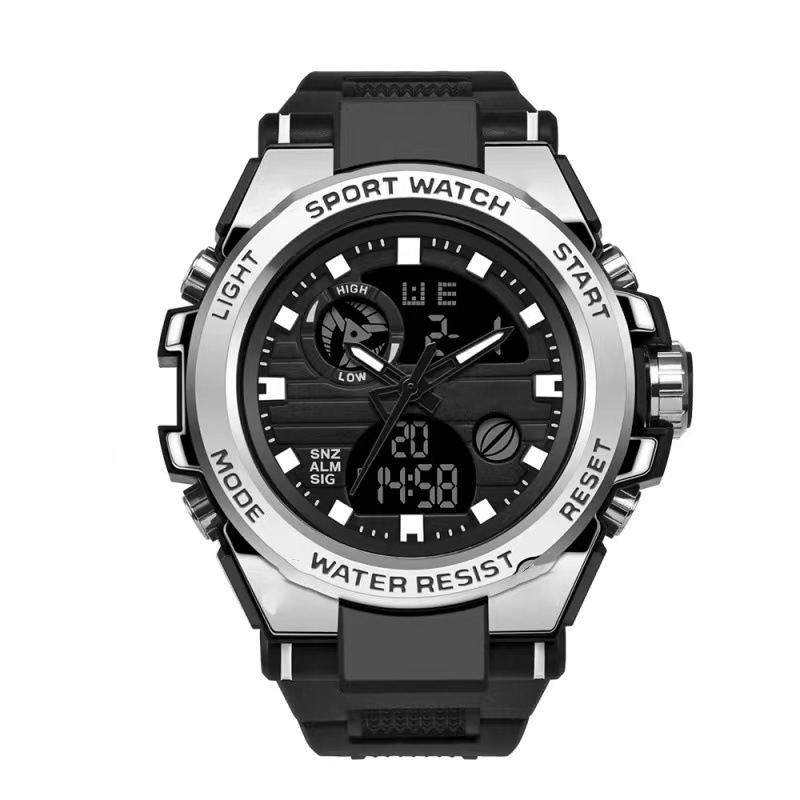 🔥⌚ PROMO FLASH 50% ! Montre Sport Homme Étanche 3ATM – Double Affichage (Analogique+Numérique), Rétroéclairage, Chronographe, Boîtier ABS Antichoc, Bracelet Résine 🌊