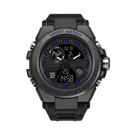 🔥⌚ PROMO FLASH 50% ! Montre Sport Homme Étanche 3ATM – Double Affichage (Analogique+Numérique), Rétroéclairage, Chronographe, Boîtier ABS Antichoc, Bracelet Résine 🌊