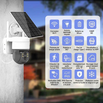 🎥☀️ PROMO FLASH 50% ! Caméra de Surveillance Solaire Extérieure – Autonome, 100% Sans Fil, Vision Nocturne, Détection Intelligente, Installation Facile & 0 Coût d'Électricité 🔋