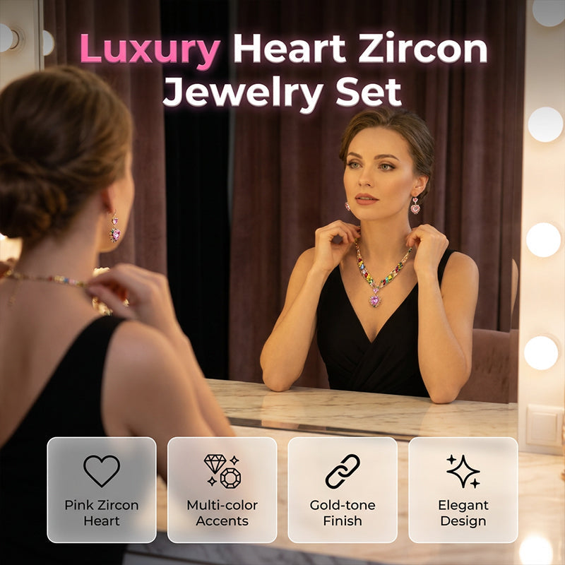 📢📢40 % DE RÉDUCTION !! ⏰Collier et boucles d'oreilles de la parure « Sparkling Heart »