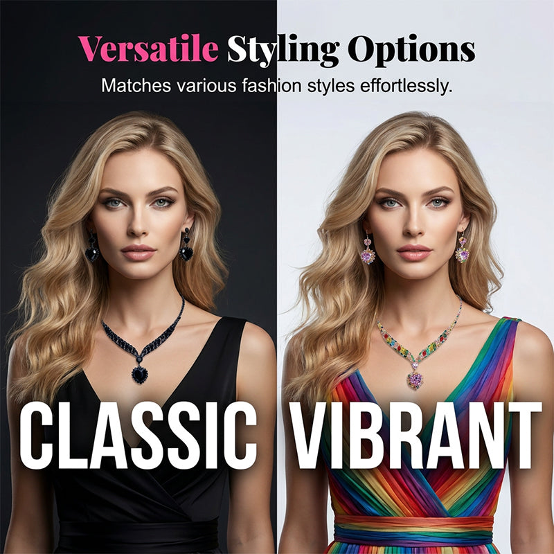 📢📢40 % DE RÉDUCTION !! ⏰Collier et boucles d'oreilles de la parure « Sparkling Heart »