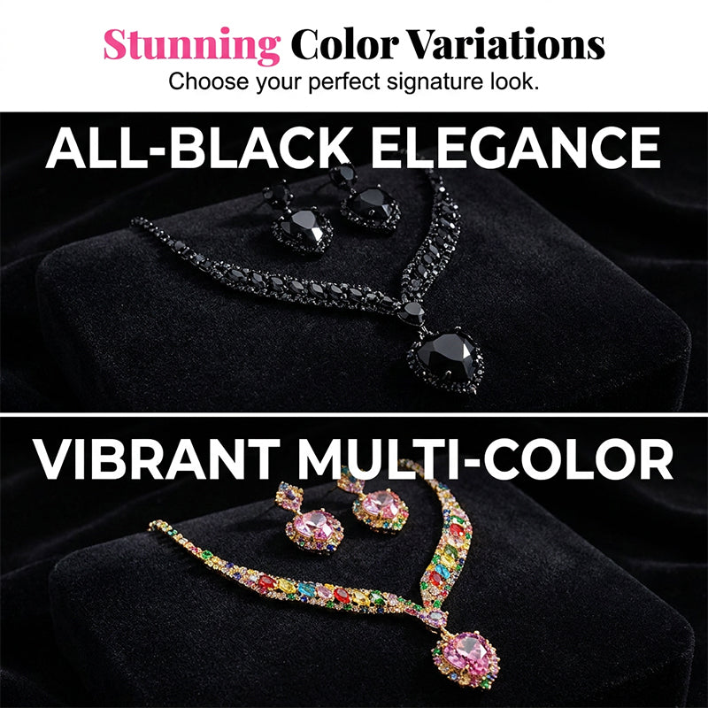 📢📢40 % DE RÉDUCTION !! ⏰Collier et boucles d'oreilles de la parure « Sparkling Heart »