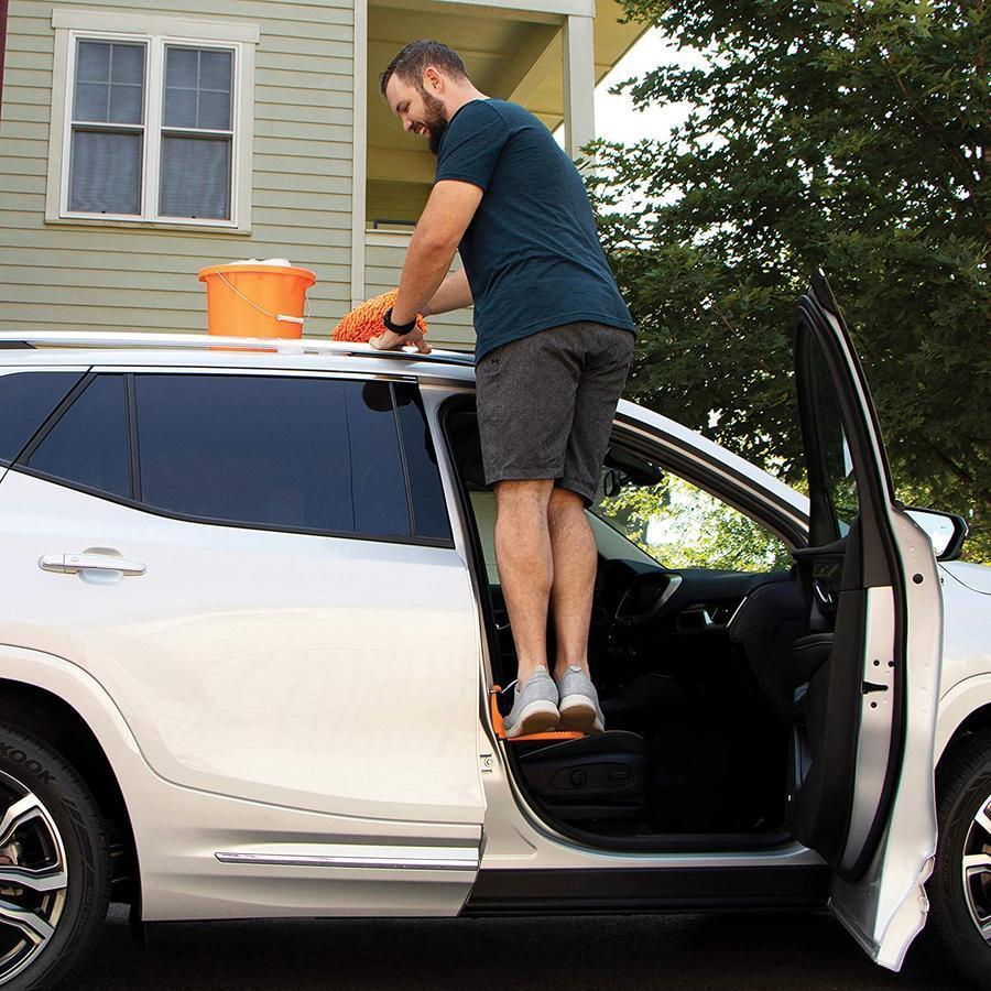 🚙-60% ! 🏔️Pédale avec Crochet pour Toit de Voiture – Charge 400 lbs/180 kg, Pliable & Compatible SUV/RV