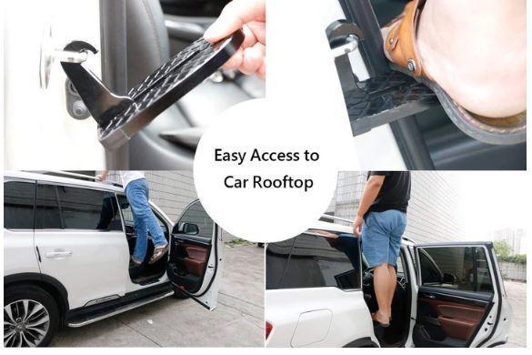 🚙-60% ! 🏔️Pédale avec Crochet pour Toit de Voiture – Charge 400 lbs/180 kg, Pliable & Compatible SUV/RV