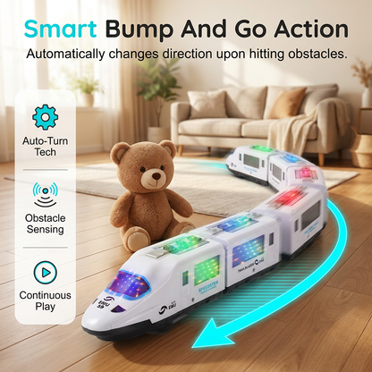 📢📢50 % DE RÉDUCTION !! ⏰  Train Jouet Électrique – Lumières, Fonction Anti-Obstacles, Musique 🎶